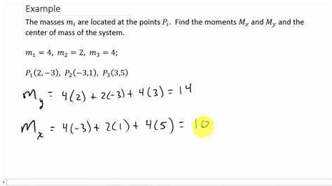 Finding Moments And Center Of Mass Given Points Youtube
