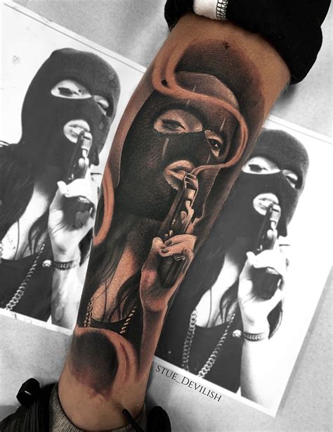 These ski mask feature realistic looking butterflies flying up your face and long silver rhinestone earrings installed on. Smoking Ski Mask Tattoos - Best Tattoo Ideas