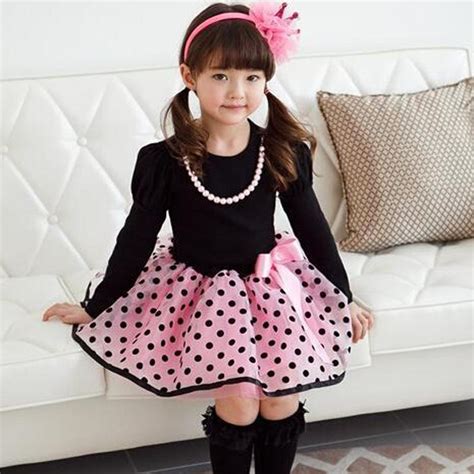 2017 New Arrival Christmas Baby Girls Princess Long Sleeve Polka Dot