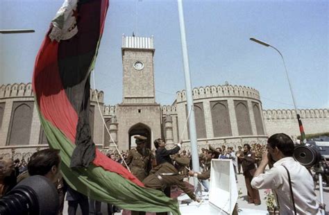 Flag Raising Ceremony In The Democratic Republic Of Afghanistan On The