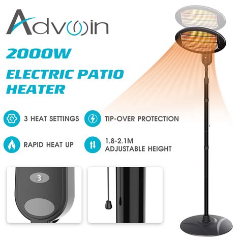 Advwin 2000w Electric Outdoor Heater Infrared Patio Heaters Instant Heat 784847500212 Ebay
