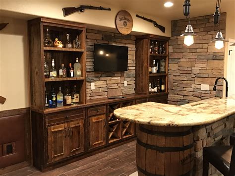Pin By Lisa Coleman On Mountain Basement With Whiskey Barrel Bar And