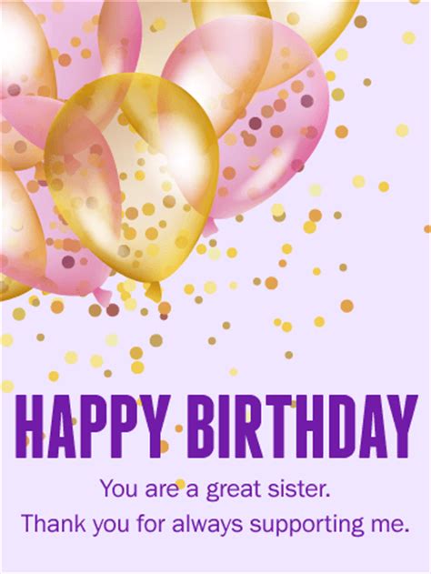 great sister happy birthday card birthday greeting