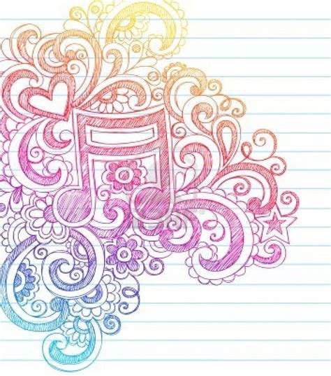 Music Note Sketchy Back To School Doodles With Swirls Hearts And