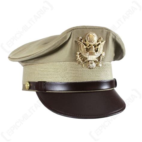 Us Army Officers Visor Cap Khaki Epic Militaria