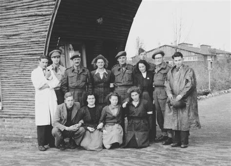 Group Portrait Of Red Cross Volunteers And British Troops Near