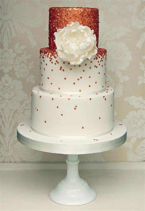Beautiful Rose Gold Wedding Cakes Uk