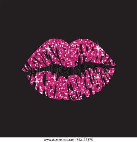 Pink Glitter Kisses Vector Illustration Stock Vector Royalty Free