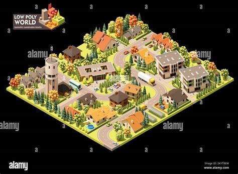 Vector Isometric World Map Creation Set Combinable Map Elements Small