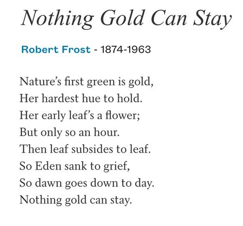 Matt mccarrin — nothing gold can stay 02:23. Nothing Gold Can Stay by Robert Frost, the poem referenced ...