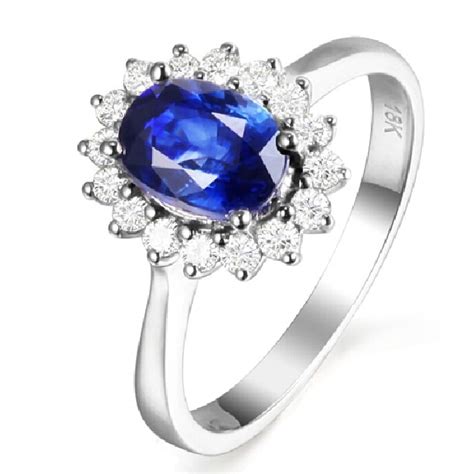 Classic Princess Diana Engagement Ring 2ct Oval Cut Sapphire Simulated