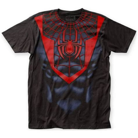 Impact Spider Man Miles Morales Costume Tee Apparel T Shirt Black