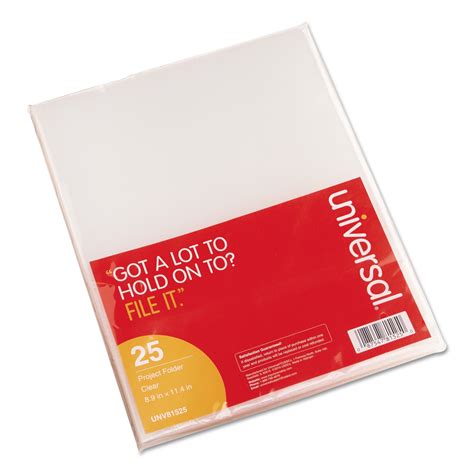 Universal Project Folders Jacket Poly Letter Clear 25pack