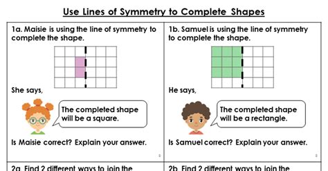 Use Lines Of Symmetry To Complete Shapes Reasoning And Problem