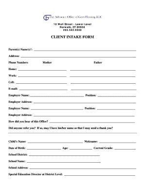 Victim legal counsel client intake form sample. 23 Printable civil client intake form Templates - Fillable Samples in PDF, Word to Download ...