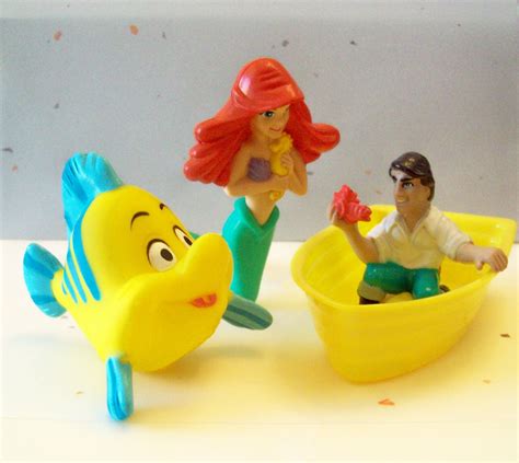 Vintage Mcdonalds Toy 1989 Disneys Little Mermaid Toys Ariel Eric Flounder With A Little