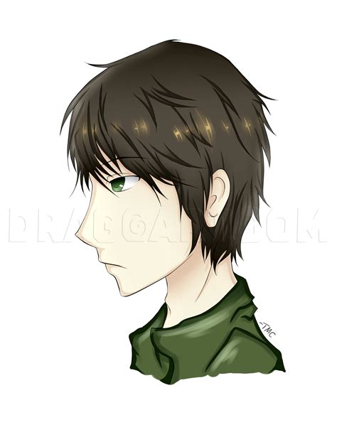 Front Profile Drawing Anime How To Draw A Manga Male Body Front 3 4