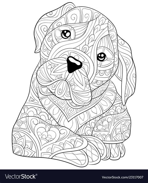 Relaxing Cute Dogs Coloring Pages Free Printable For Kids And Adults