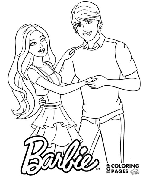 Barbie and Ken coloring picture