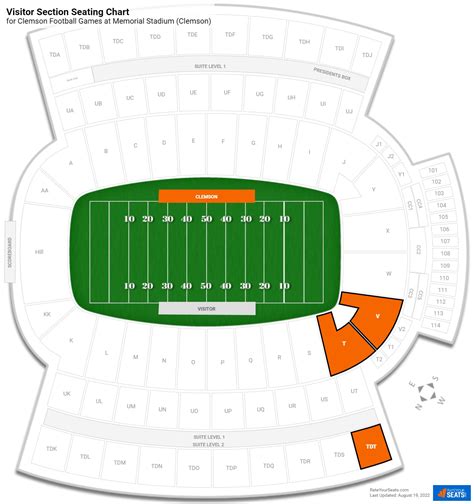 Clemson Memorial Stadium Seating Chart With Seat Numbers Two Birds Home