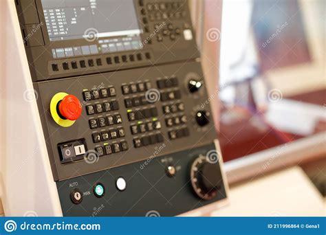 Control Panel Of Cnc Machining Center Close Up Stock Photo Image Of