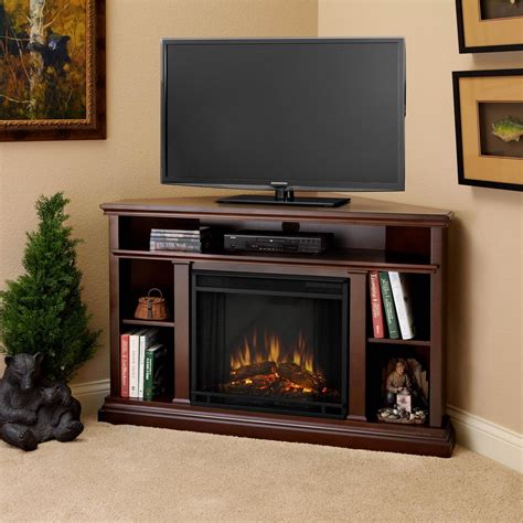 Real Flame Churchill 50 Corner Electric Fireplace With Mantel Dark