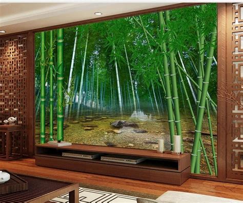 Pvc Bamboo Print 3d Wallpaper Type Of Property Covered Commercial At