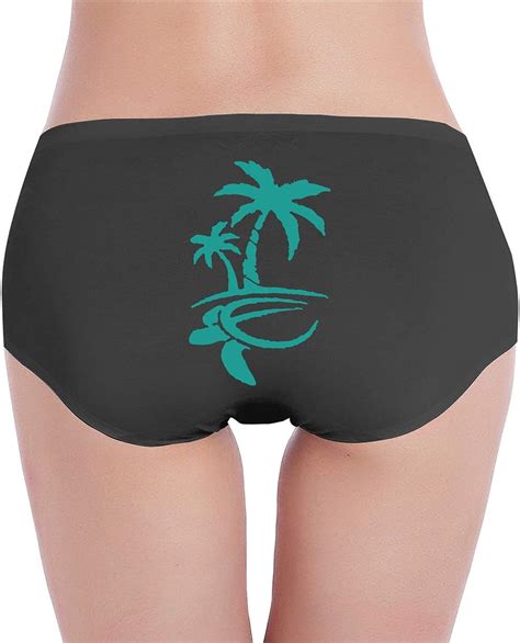 Hawaiian Palm Tree And Sea Turtle Women Low Waist Panties Invisible