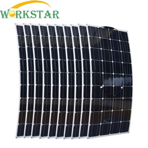 1000w flexible solar panel 10x 100w solar module mono cell boat car house rv charger houseuse