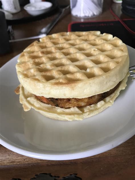 Check spelling or type a new query. A Trader Joe's Vegetable Masala Burger on a toaster waffle ...