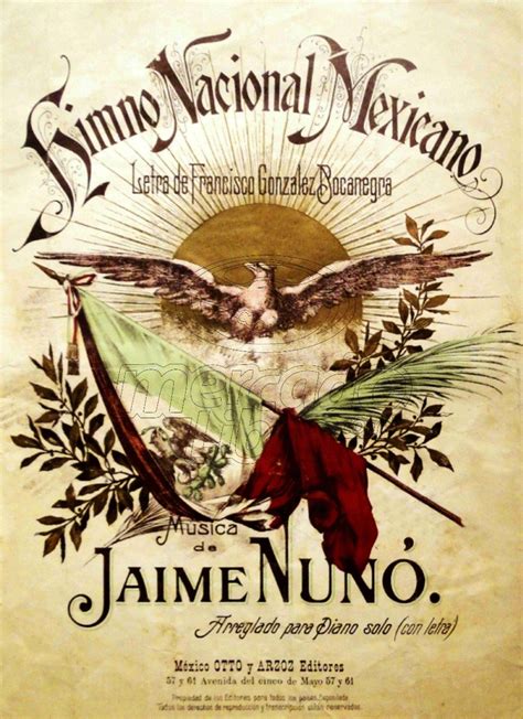Lienzo Tela Canvas Portadas Himno Nacional Mexicano 80000 En