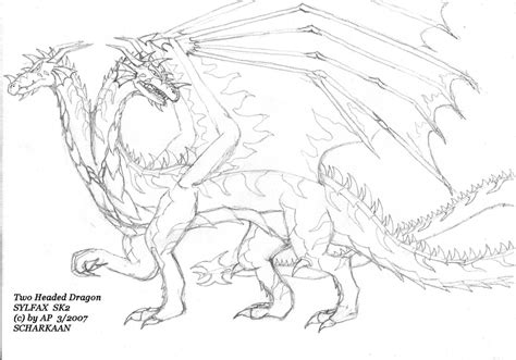 Two Headed Dragon Drawing At Getdrawings Free Download