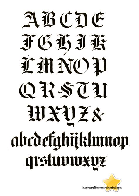 Letras Goticas Mayusculas Y Minusculas Bosquejo Gótico Determinado