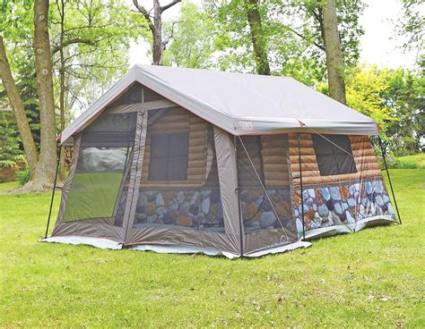 This Log Cabin Tent Has A Giant Screened In Front Porch For A True