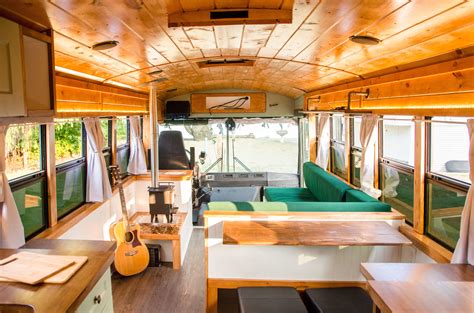 Rustic 40 Foot School Bus Conversion Fully Off Grid Custom Camper