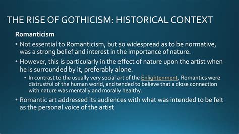the rise of gothicism historical context ppt download