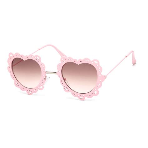 vintage heart sunglasses women bud silk love heart shape frame brand designer pink color cat eye