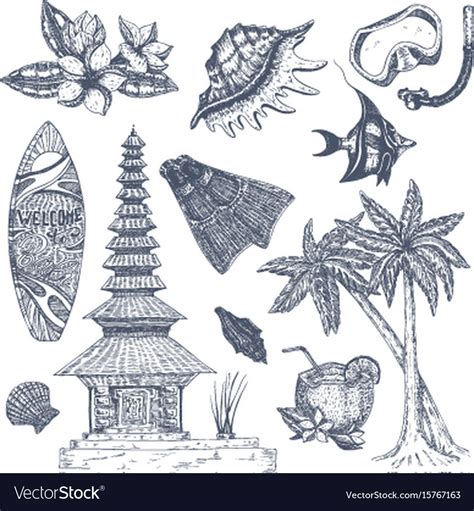 Balinese Symbols Set Royalty Free Vector Image