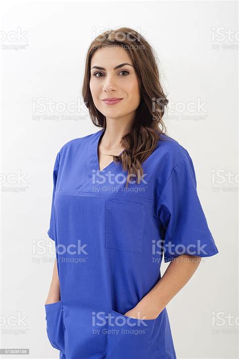Medical Person Nurse Young Doctor Portrait Isolated On White Stock