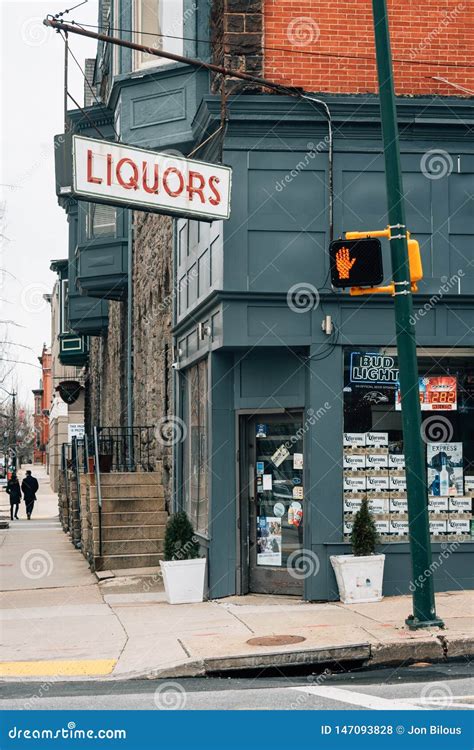 A Liquor Store In Mount Vernon Baltimore Maryland Editorial Stock