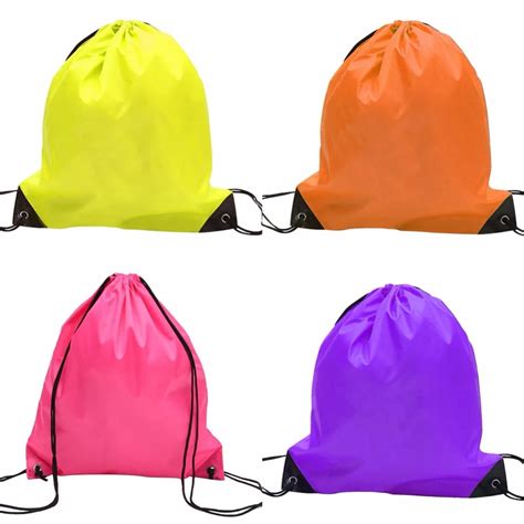 School Sport Travel Shoes Bag Nylon Drawstring Rope Backpack Bundle Gym Swim Dance Custom