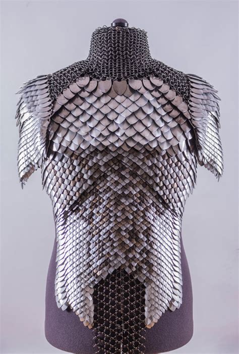 Chainmail And Scale Mail Top With Shoulder Armor Costume Scale Mail