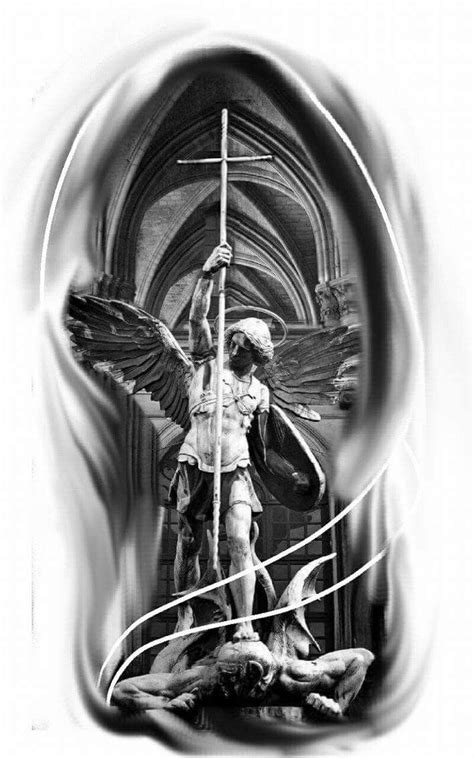 The dedication is to michael the archangel. Tatuagem masculina | Archangel tattoo, Archangel michael ...