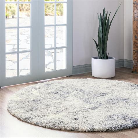 Rugscom Soft Touch Shag Collection Round Rug 4 Ft Round Dark Grey