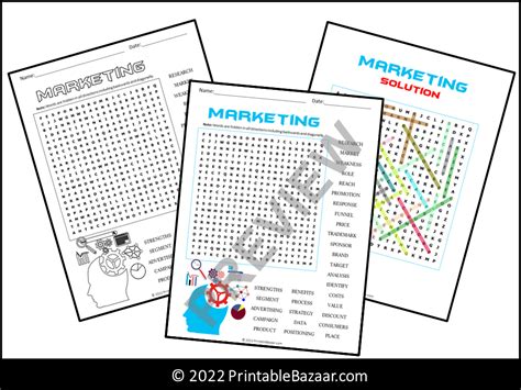 Marketing Word Search Puzzle Teaching Resources