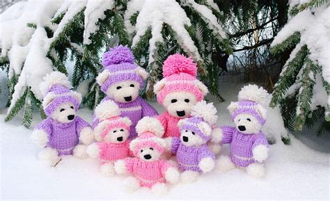 Polar Bear Plush Toy Lot New Year Christmas Needles Snow Bears
