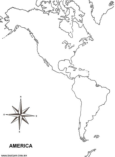 Mapa De America Con Division Politica Sin Nombres Para Imprimir En Pdf