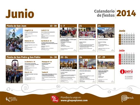 Calendario Festividades De Junio By Visit Peru Issuu