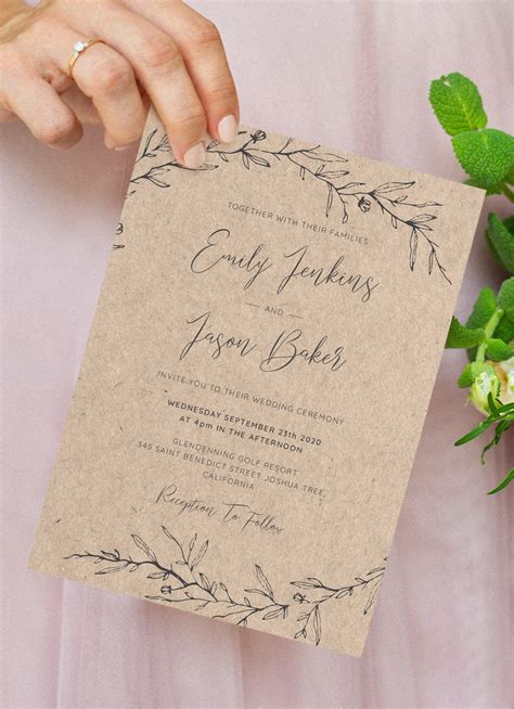 rustic elegant wedding invitations