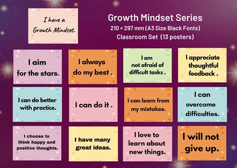 Growth Mindset A3 Poster Set Of 13